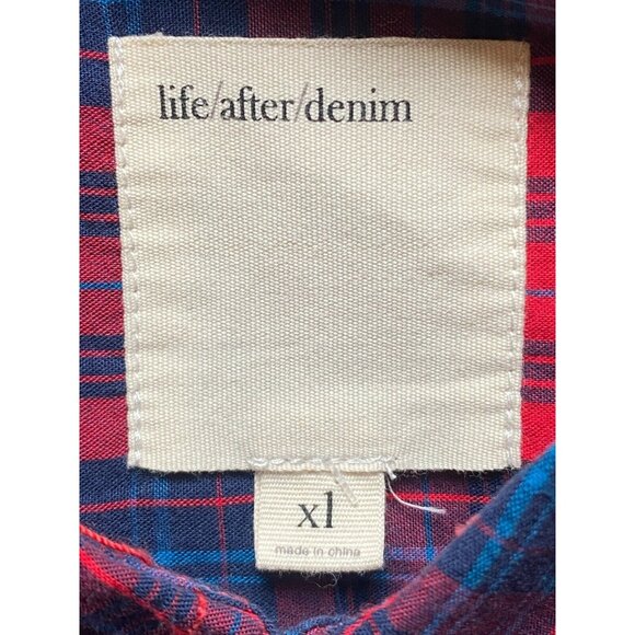 Life After Denim Shirt Adult Extra Large Classic Tartan Plaid Mens MSRP $98 NWT - Picture 2 of 7